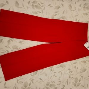 High waist, wide leg red Zara pants